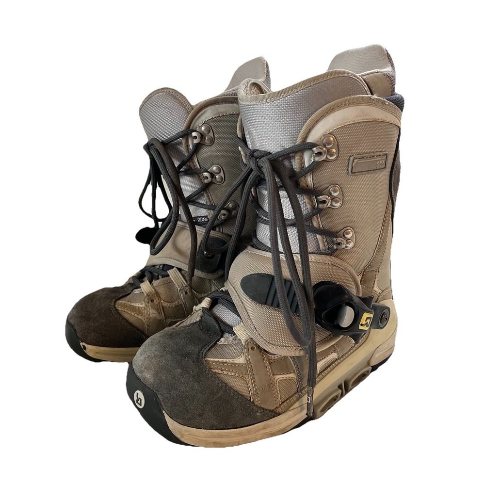 Burton Moto Snowboard Boots Mens 8.5 Gray Black Lace Up Bone Out Liner Freestyle